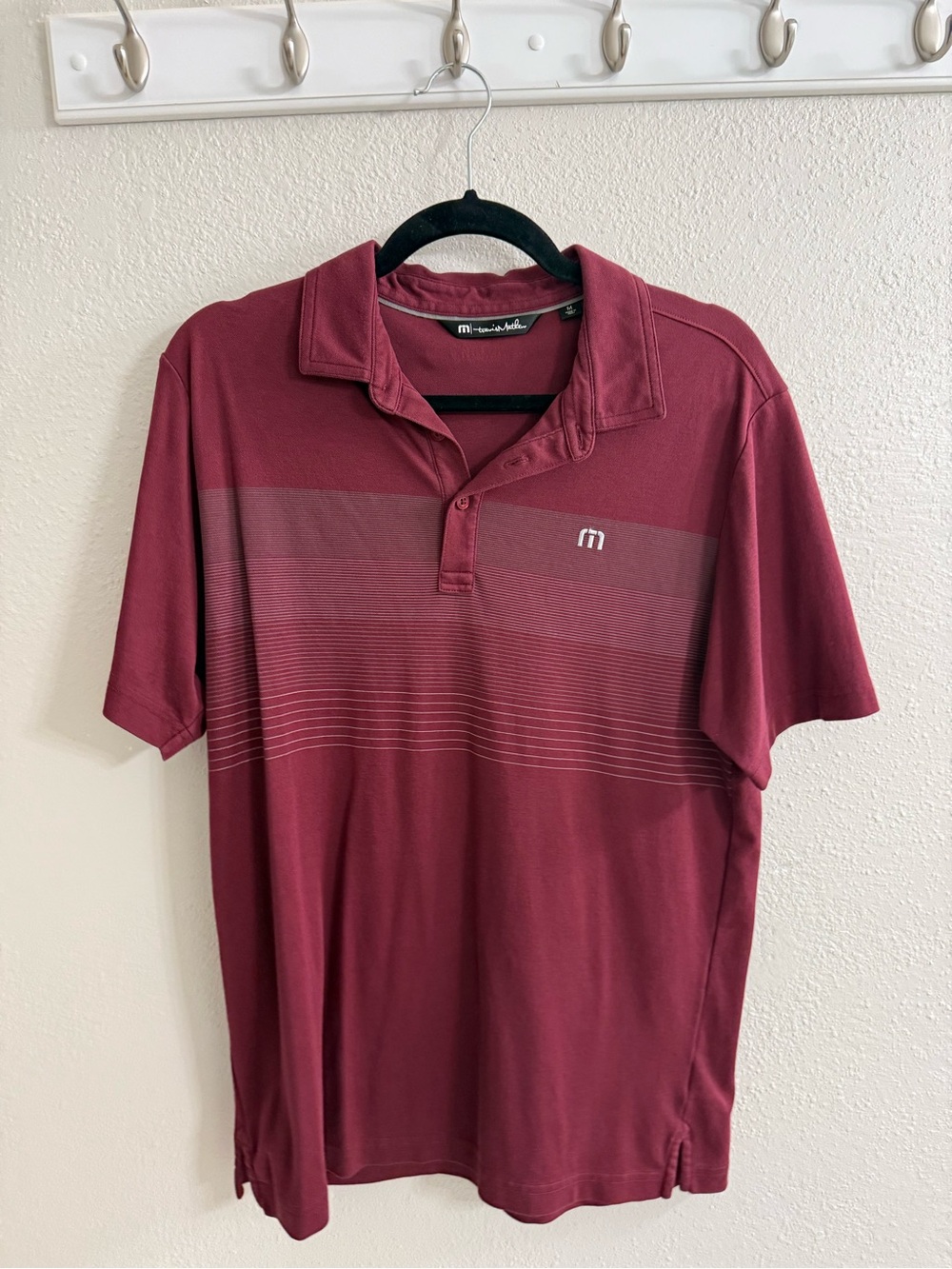Travis Mathew Burgundy Performance Polo